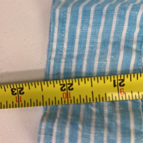 J. Jill Petite Love Linen Blue White  Oversized Pinstripe - Picture 9 of 10